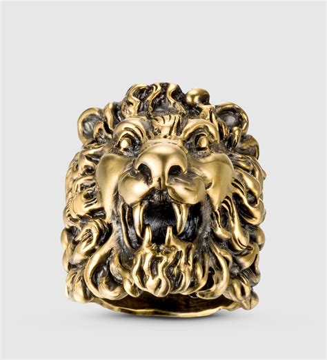 gucci lion mane ring.